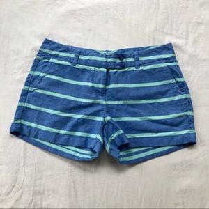 Vineyard vines blue striped shorts.